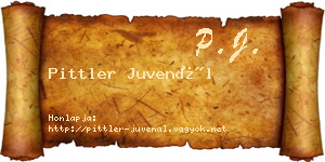 Pittler Juvenál névjegykártya